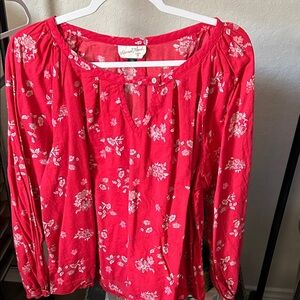 Universal Thread Red Floral Blouse nwot